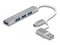 Delock - Hubb - 3 X Usb 2.0 + 1 X Usb 3.2 Gen 1 - Skrivbordsmodell