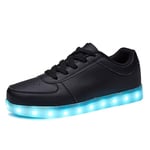 USB-laddningsbara lysande skor Sports LED-skor Dansande sneakers Black 43
