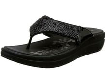New Womens Skechers 41055 Platform Sandals Upgrades Black Size UK 6