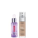L’Oreal Paris Hyaluronic Acid Filler Serum and True Match Hyaluronic Acid Foundation Duo (Various Shades) - 4N Beige