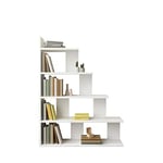 Decorotika Echo 120 cm Tall Modern Ladder Style 5-Tier Accent Bookcase, Bookcase, Display Shelf for Living Room,Storage Rack, Home Office, Bedroom and Study Room - White