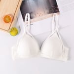 Seamless Soft Backless Bras For Women Wireless Push Up Bralette White X-xl
