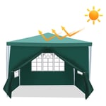 Swanew - Tonnelle Pavillon Tente de Jardin – Tente pratique pour la plage, montage facile avec Easy-Klett, parfait pour les fêtes 3x3m Vert - Vert