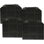 4x Filtres à charbon actif compatible avec Electrolux Glassy sp 60, Glassy Isola sp, Glassy sp hotte aspirante - 26,5 x 23,5 x 1,5 cm - Vhbw