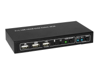 MicroConnect - Omkopplare för tangentbord/video/mus/ljud/USB - 2 x KVM/ljud/USB - 1 lokal användare - skrivbordsmodell