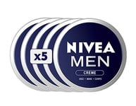 NIVEA Men Creme Viso/Man/Corps, Crème Hydratante Homme, Lot de 5