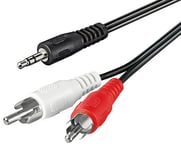 Standard Minijack til 2xPhono kabel - 10 m