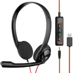 2X( USB Headset with Noise Cancelling Microphone for  Laptop Computer,6312