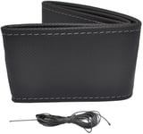 Rattskydd otoM Classic - Svart med hål PVC-läder + gråa sömmar (snörsp
