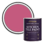 Rust-Oleum Pink water resistant Kitchen Tile Paint in Matt Finish - Raspberry Ripple 750ml