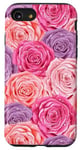 Coque pour iPhone SE (2020) / 7 / 8 Rose Rose Violet Peach Roses Girly Floral