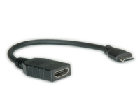 Value MiniHDMI + Ethernet A - C F/M 0,15 m, Mini-HDMI, HDMI, hane, hona, rakt