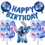 Stitch Grattis på födelsedagen Ballong Set Latex ballonger Party Dekoration Kit