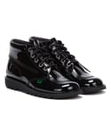 Kickers Kick Hi Womens Patent Boots - (Black) Rubber - Size UK 5
