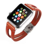 Apple Watch 1 - 2 3 i 42mm klockarmband ko läder gammaldags Brun