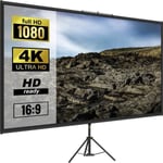 110" Projektionsduk med Stativ - VEVOR - 279 cm Projektionsduk - Bärbar