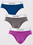 Calvin Klein 3 Pack Hip Brief - Multi, Assorted, Size M, Men