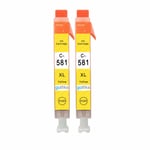 2 Yellow Ink Cartridges C-581 for Canon PIXMA TR8550 TS6350 TS8200 TS8352 TS9550
