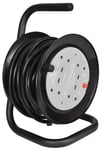 Netagon 4 Gang UK Plug 13A Extension Lead Reeler Cable Reels with Sturdy Frame Strand and Carry Handle (10m Lead Length)