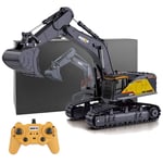 XIKI 22 Channel RC Excavator, 1:14 2.4GHz Full Functional Professional Remote Control Construction Tractor for Kids Adults.