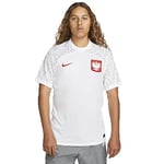 NIKE Men's Pol Dri Fit Stadium Home T Shirt, White/Sport Red, L UK