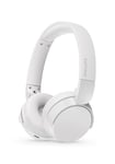 PHILIPS TAH4209WH Lightweight On Ear Wireless Bluetooth Headphones with Passive Noise Isolation - 55 Hours Play Time, Natural Sound, Clear Calls, Dynamic Bass, 2 Hours USB-C Charging- White