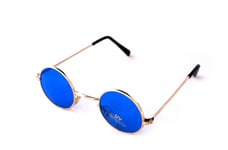 Runda solglasögon blå linser (små storlek)