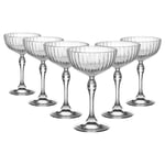 Bormioli Rocco 6x America '20s Champagne Saucers Coupe Glasses 230ml Clear