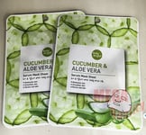 2x Baby Bright Cucumber Aloe Vera Serum Mask Sheet Moisturize Dull Skin Smooth