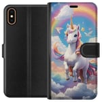 Apple iPhone XS Svart Plånboksfodral Stolt Enhörnig