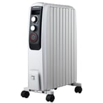 electriQ 2000W Oil Filled Radiator with Thermostat and 24 hr Timer  EDR-TRM0820W