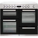 Beko Freestanding 100cm double oven range cooker Stainless Steel KDVC100X