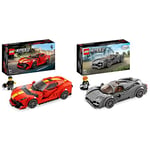 LEGO 76915 Speed Champions Pagani Utopia Race Car Toy Model Building Kit & 76914 Speed Champions Ferrari 812 Competizione, Sports Car Toy Model Building Kit, 2023 Series, Collectible Race Vehicle Set