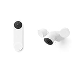 Google Nest Doorbell (Battery) - Wireless Video Doorbell - Smart WiFi Doorbell Camera, Snow + Cam with Floodlight (Outdoor, Wired) Security Camera - Smart Home WiFi Camera
