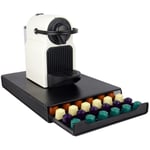 Coffee Drawer and Machine Stand 60 Pod Nespresso Storage Organiser Black | M&W
