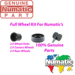 Numatic Henry HVR200 Full Wheel Kit 2 rear wheels, 2 front castors & 2 Wheel Hub