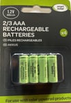 4x SMART SOLAR 2/3AAA BATTERIES FOR SOLAR GARDEN LIGHTS 30mm x 10.2mm