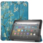 Billionn Case for All-New Kindle Fire HD 8 Tablet and Fire HD 8 Plus Tablet (10th Generation,2020 Release), Ultra Slim Lightweight Smart Cover [with Auto Wake/Sleep], Apricot Flower