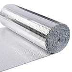 VOUNOT Insulation Roll Radiator Foil 10m x 60cm x 3mm, Double Aluminum Bubble Heat Thermal Reflector Panels