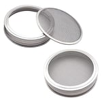Set of 2 Stainless Steel Sprouting Jar Lid Kit for Superb Ventilation Fit for Wi