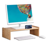 Bamboo Monitor Stand Riser,Anti-Slip Monitor Mount Ergonomic Laptop Printer Adjustable Stand for Laptop,Computer,iMac,PC,Printer,Notebook (M)