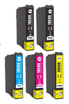 5 Ink Cartridges, for Use With Epson XP-2150, XP-2155, XP-3150, XP-3155, XP-4155
