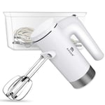 Hand Mixer, AXUAN Electric Whisk 400W Power 9 Speed Egg Beater Whisk Handheld with 6 Stainless Steel Attachments(2 Beaters, 2 Dough Hooks and 2 Whisk), Storage Case