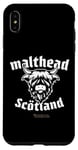 Coque pour iPhone XS Max Whisky Highland Cow Lettrage Malthead Scotch Whisky