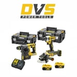 DeWalt DCK305P2T 18V Cordless Brushless SDS+ Hammer, Impact Driver & Grinder Set