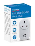 Hauppauge 01649 Wi-Fi mySmarthome Voice Plug UK, No Hub Required, Support Amazon Alexa and Google Assistant, White