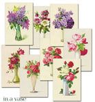 Decorer Vintage Bilder - Die Cuts Flowers In a Vase 24 ark
