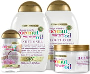 OGX Coconut Miracle Oil Set with Shampoo, Conditioner, Hair Mask and Oil