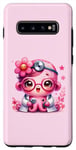 Coque pour Galaxy S10+ Fond rose avec jolie pieuvre Docteur en rose