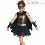 Girls Deluxe Batgirl Costume Superhero Batman Kids Fancy Dress Halloween Outfit